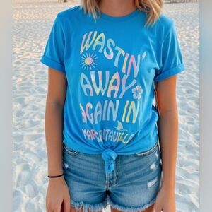 Margaritaville‎ T Shirt Women Size S And M Color Blue T-Shirt Wastin Away...
